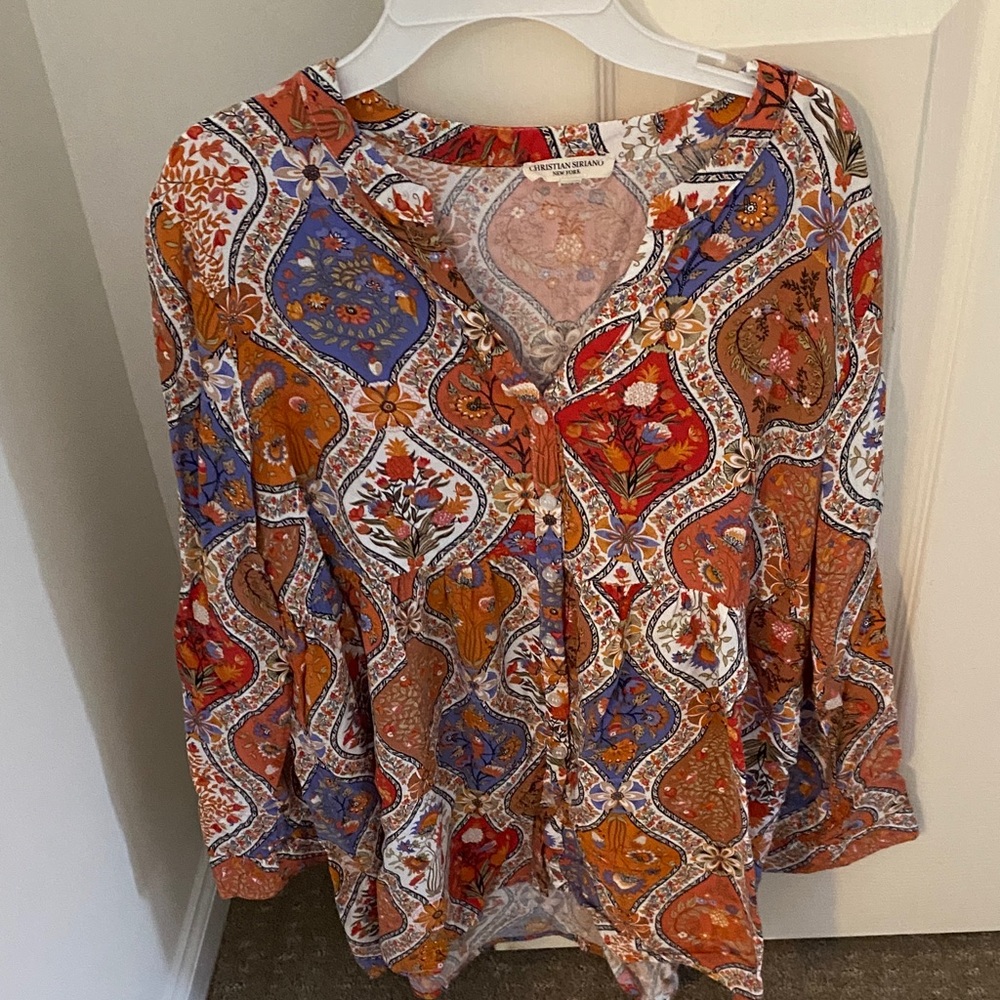 Christian Siriano Multicolor Floral Blouse